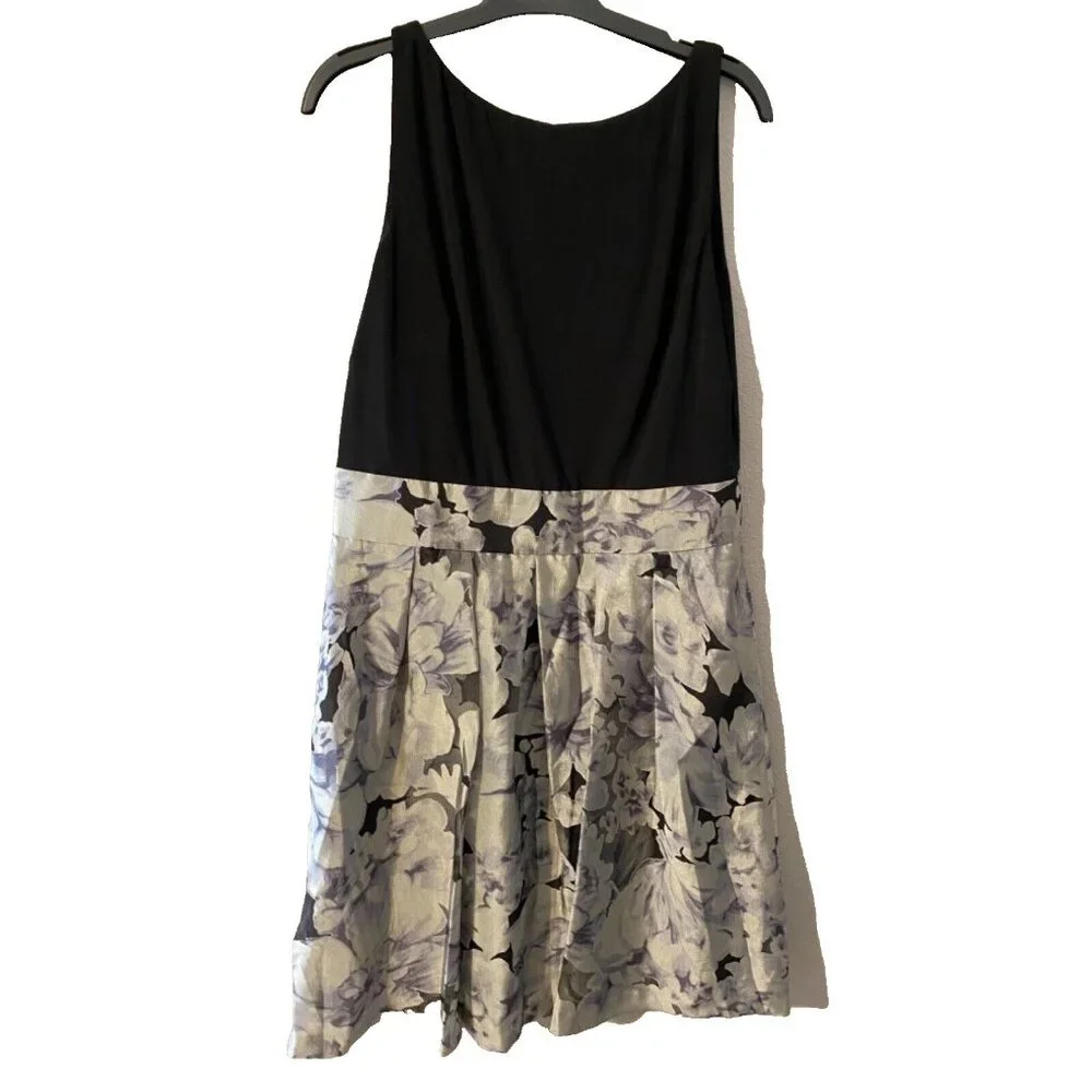 Ralph Lauren Dress Gray Black 12 Stretch V Back A Line Wedding Cruise Party